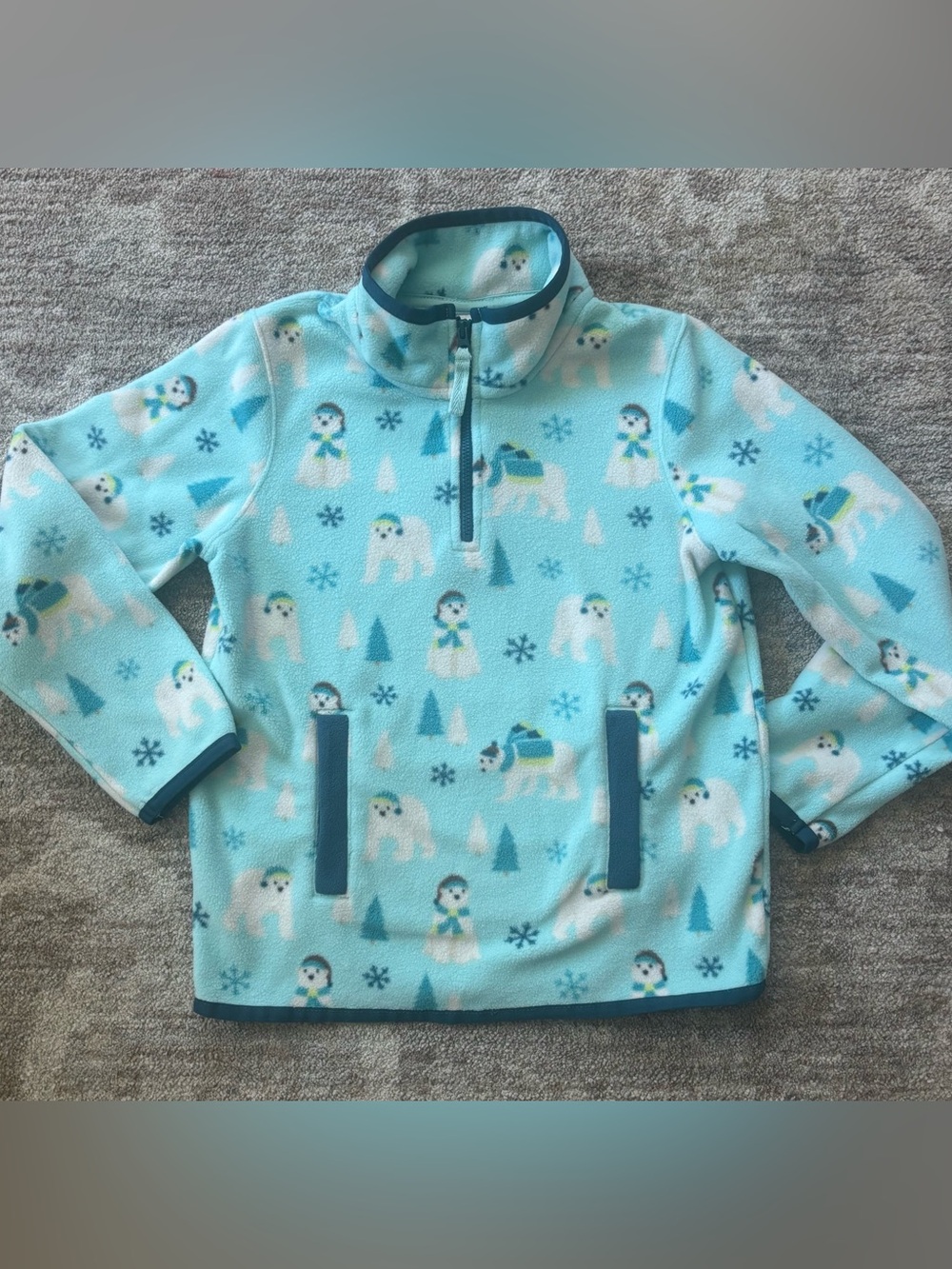 Gymboree Light Blue Polar Print Fleece Pullover